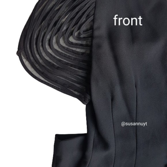 Donna Morgan Little Black Dress Academia Skeletal Glamourcore Sleeve Cap Sz 4 ♥️ - Picture 5 of 9